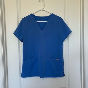 Figs Women's Casma Light Blue Scrub Top Size Small